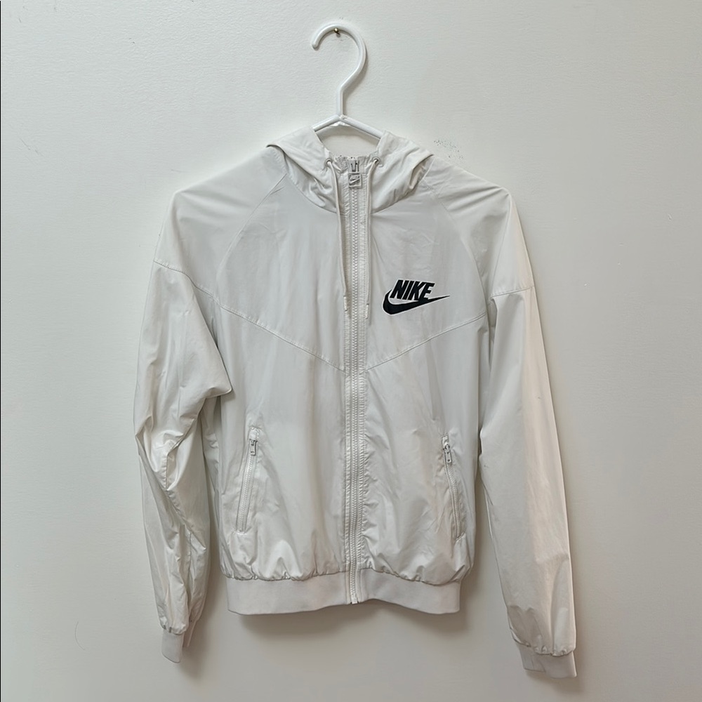 Nike White Windbreaker Jacket